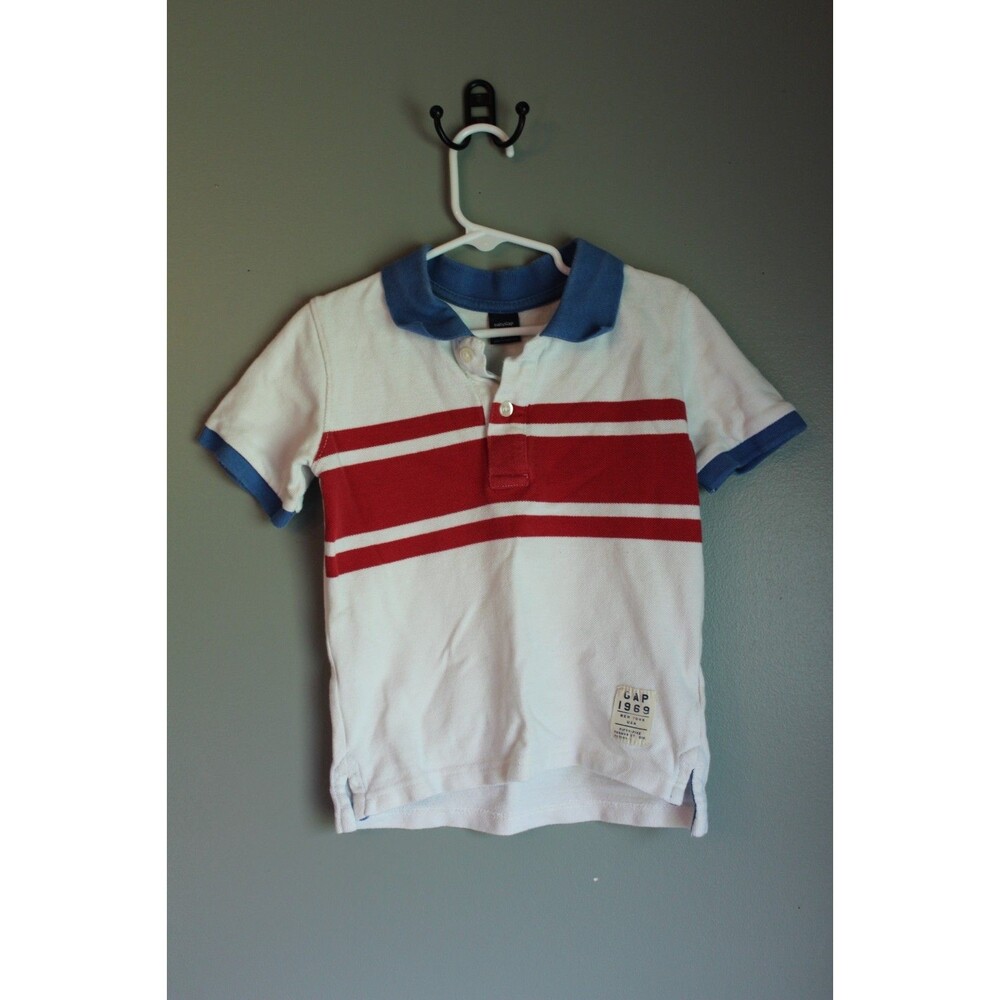Gap Baby Boys Polo Shirt Size 4 1969 Patch Short Sleeve Casual Collared Top